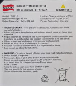 Pure Air Pro 3 Plus + 36V 12amp battery replacement