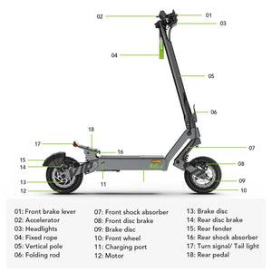 VIPCOO VS3 Touch Screen Electric Scooter